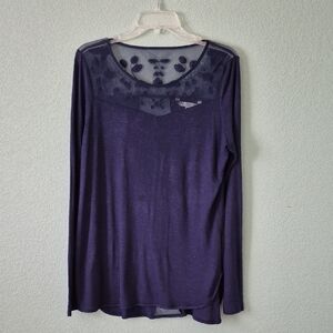 Purple Lace Blouse with Full Sleeves
